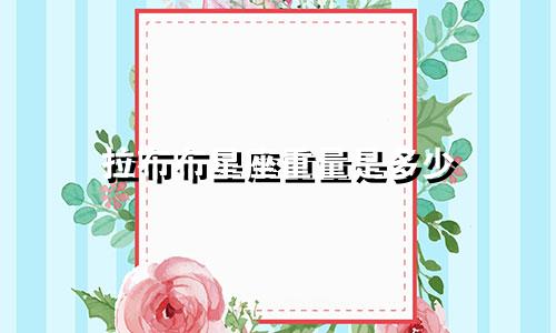 拉布布星座重量是多少