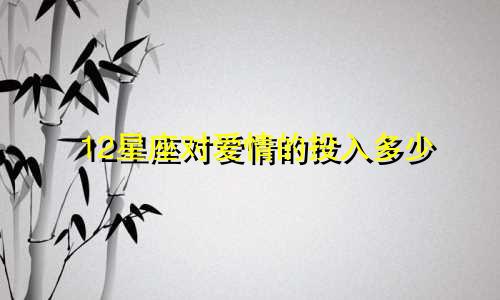 12星座对爱情的投入多少