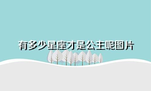 有多少星座才是公主呢图片