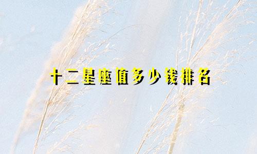 十二星座值多少钱排名