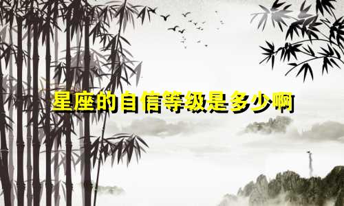 星座的自信等级是多少啊