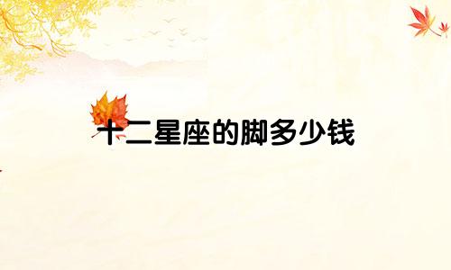 十二星座的脚多少钱