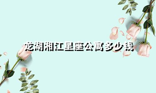 龙湖湘江星座公寓多少钱