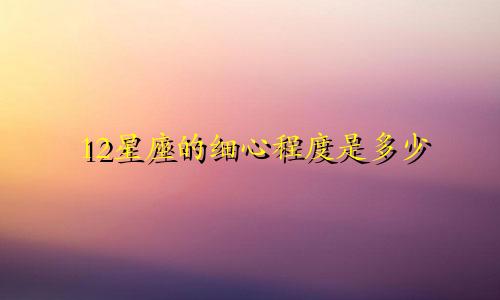 12星座的细心程度是多少