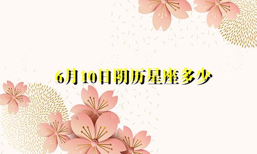 6月10日阴历星座多少