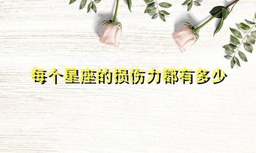 每个星座的损伤力都有多少