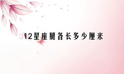 12星座腿各长多少厘米