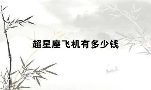 超星座飞机有多少钱