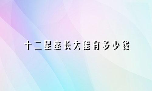 十二星座长大能有多少钱