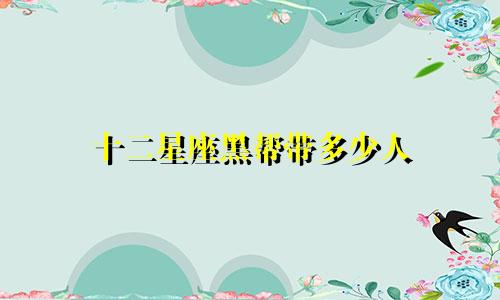 十二星座黑帮带多少人