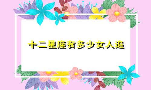 十二星座有多少女人追