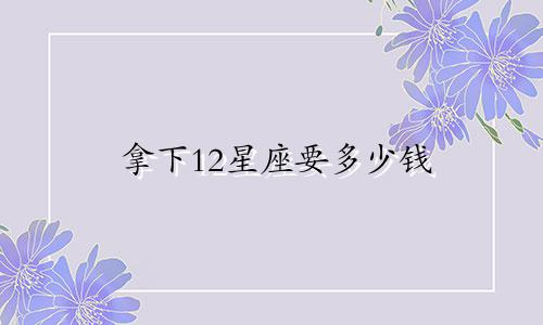 拿下12星座要多少钱