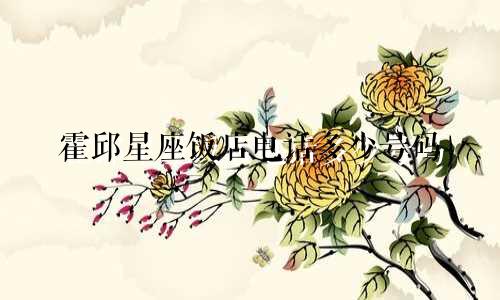 霍邱星座饭店电话多少号码