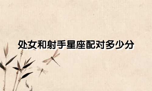 处女和射手星座配对多少分