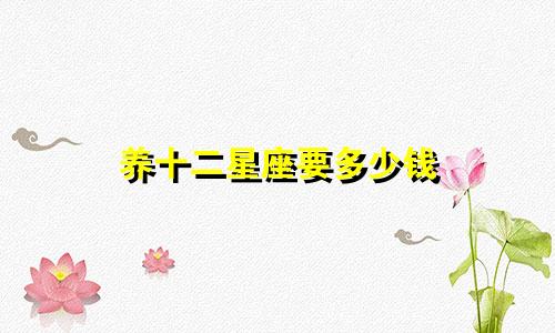 养十二星座要多少钱