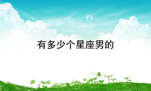 有多少个星座男的