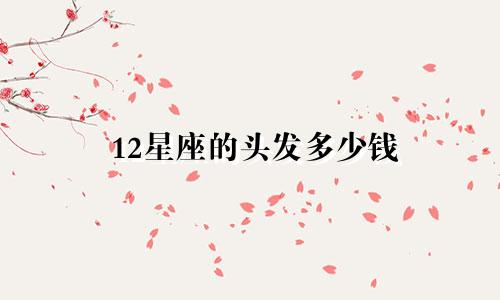 12星座的头发多少钱
