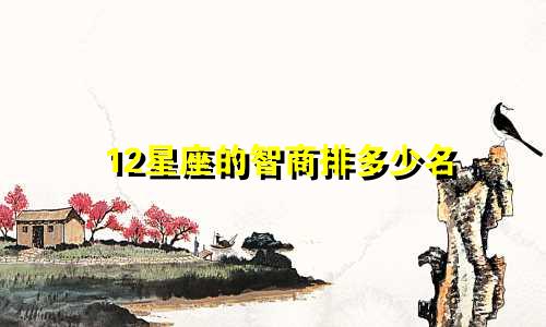 12星座的智商排多少名