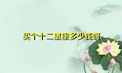 买个十二星座多少钱呀