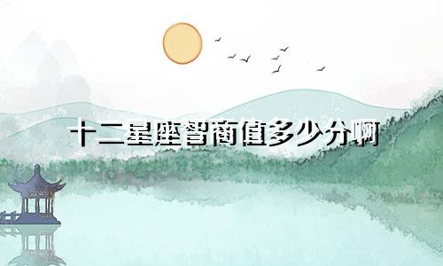 十二星座智商值多少分啊