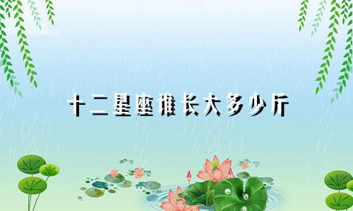 十二星座谁长大多少斤