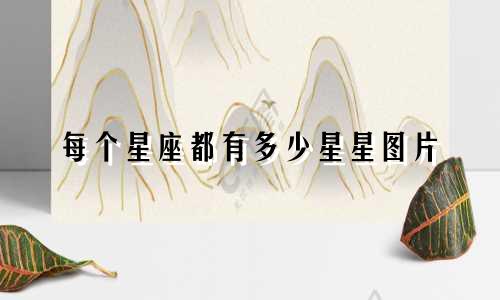 每个星座都有多少星星图片