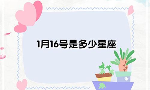 1月16号是多少星座
