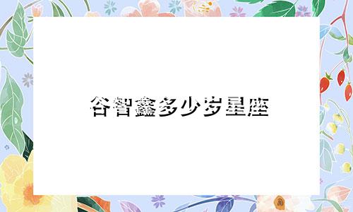 谷智鑫多少岁星座