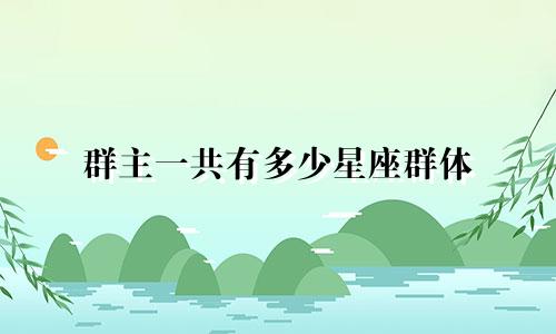 群主一共有多少星座群体