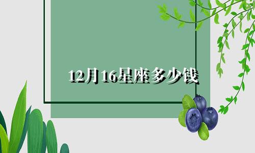 12月16星座多少钱