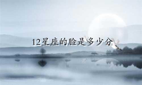 12星座的脸是多少分