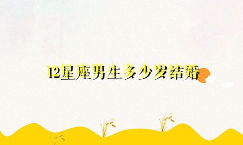 12星座男生多少岁结婚