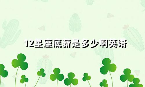 12星座底薪是多少啊英语