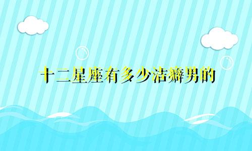 十二星座有多少洁癖男的