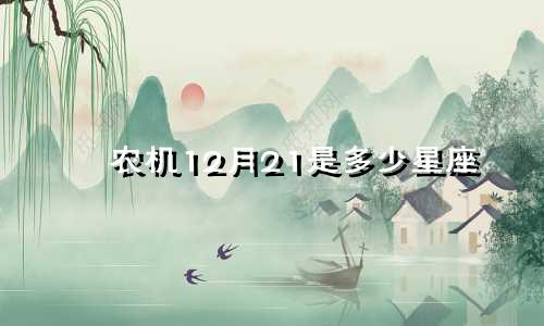 农机12月21是多少星座