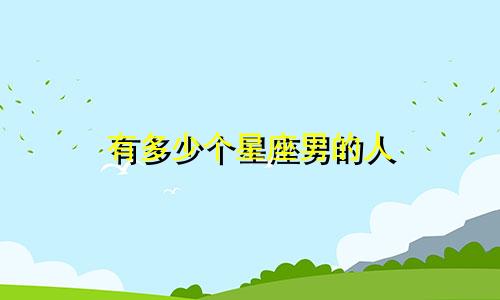 有多少个星座男的人