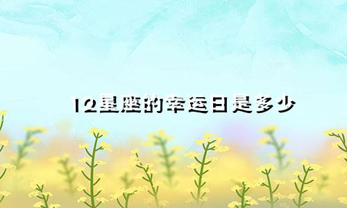 12星座的幸运日是多少