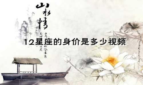 12星座的身价是多少视频
