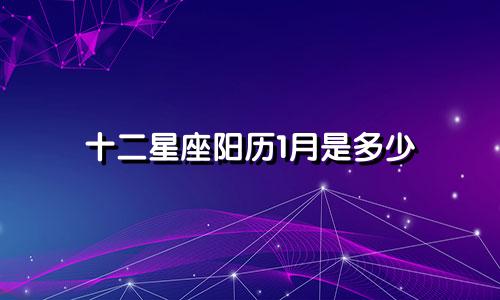 十二星座阳历1月是多少