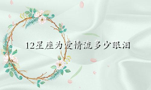 12星座为爱情流多少眼泪