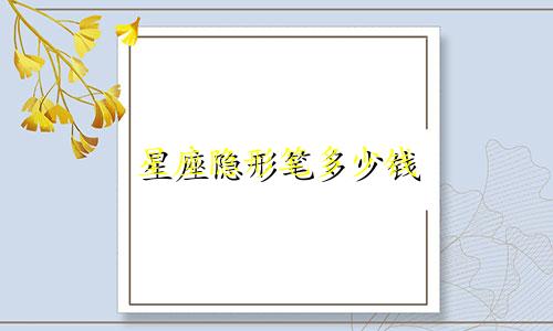 星座隐形笔多少钱