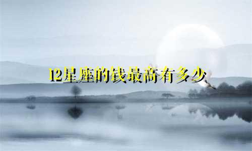 12星座的钱最高有多少