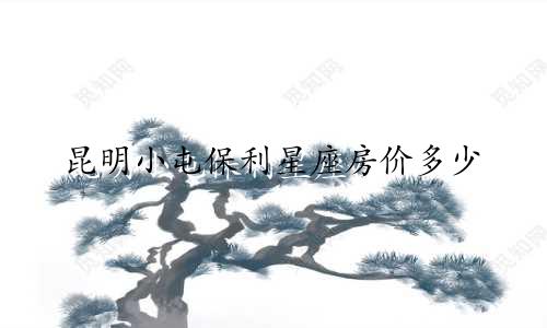 昆明小屯保利星座房价多少