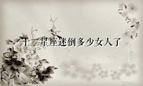 十二星座迷倒多少女人了