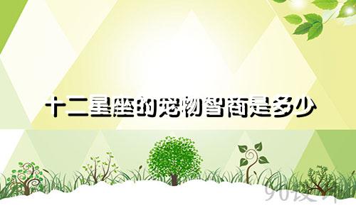 十二星座的宠物智商是多少