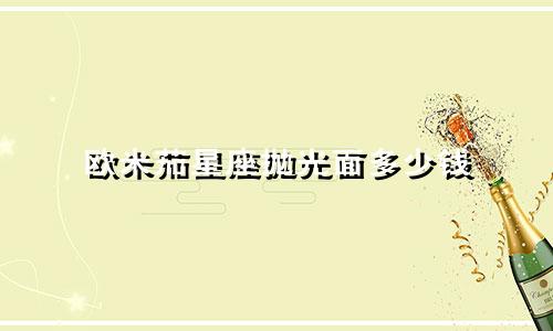 欧米茄星座抛光面多少钱