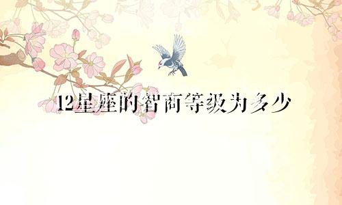 12星座的智商等级为多少