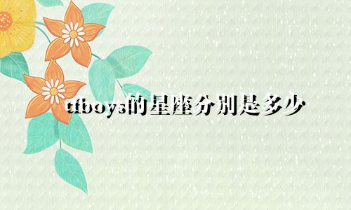 tfboys的星座分别是多少