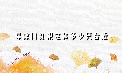 星座口红限定款多少只合适