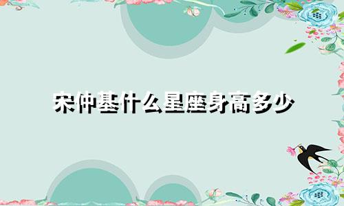 宋仲基什么星座身高多少